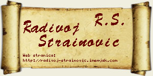 Radivoj Strainović vizit kartica